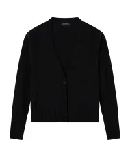 ARMANI EXCHANGE Cardigan Donna XW001304AF16552 AI 25/26 asimmetrico con bottone UC001 BLACK