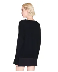 ARMANI EXCHANGE Cardigan Donna XW001304AF16552 AI 25/26 asimmetrico con bottone UC001 BLACK