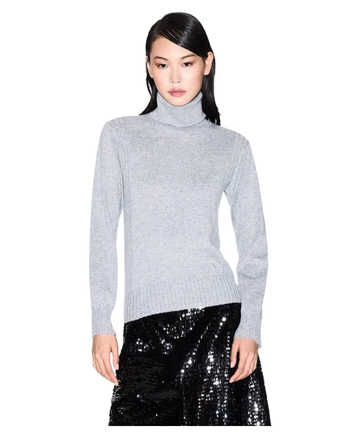 ARMANI EXCHANGE Dolcevita Donna XW001321AF16181 AI 25/26 con dettagli lurex MB8086 Disco Dust/Silver