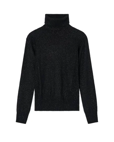 ARMANI EXCHANGE Dolcevita Donna XW001321AF16181 AI 25/26 con dettagli lurex MC026 Black/ Silver