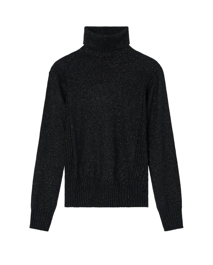 ARMANI EXCHANGE Dolcevita Donna XW001321AF16181 AI 25/26 con dettagli lurex MC026 Black/ Silver