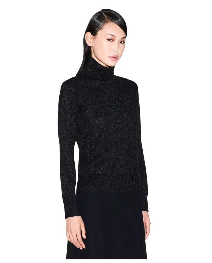 ARMANI EXCHANGE Dolcevita Donna XW001321AF16181 AI 25/26 con dettagli lurex MC026 Black/ Silver