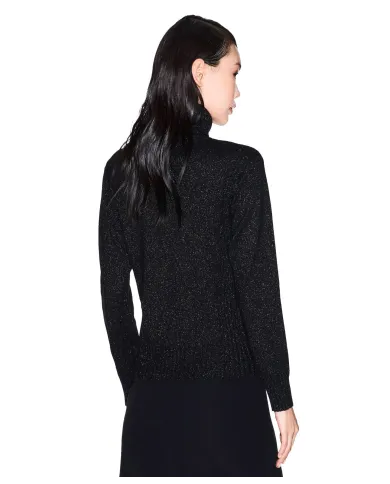 ARMANI EXCHANGE Dolcevita Donna XW001321AF16181 AI 25/26 con dettagli lurex MC026 Black/ Silver