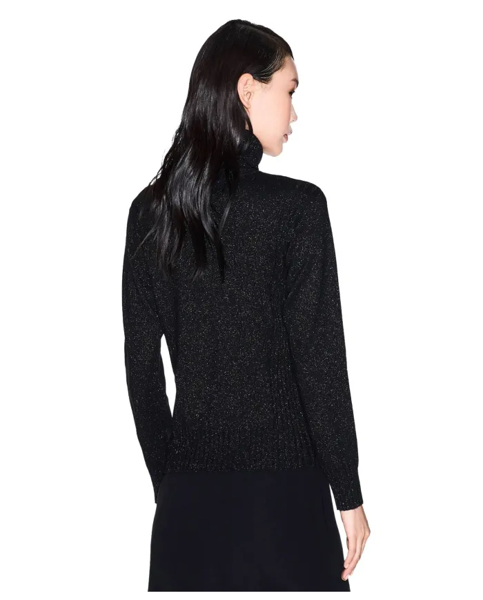 ARMANI EXCHANGE Dolcevita Donna XW001321AF16181 AI 25/26 con dettagli lurex MC026 Black/ Silver