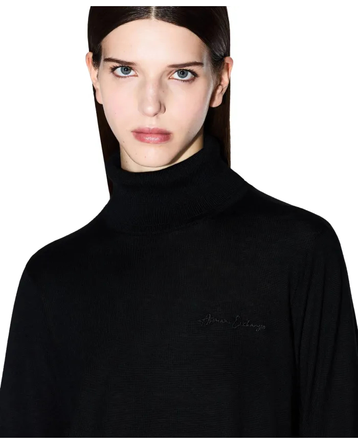 ARMANI EXCHANGE Dolcevita Donna XW001440AF11896 AI 25/26 in lana merino UC001 BLACK