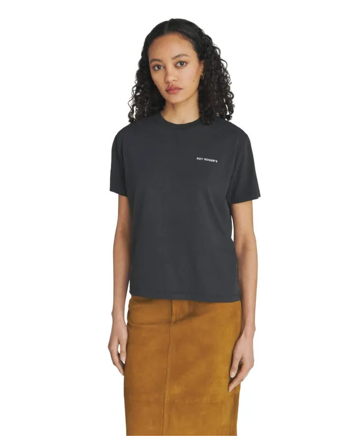 ROY ROGER'S T-Shirt Donna RND90215CN63XXXX AI 25/26 girocollo con logo regular fit 020 BLACK
