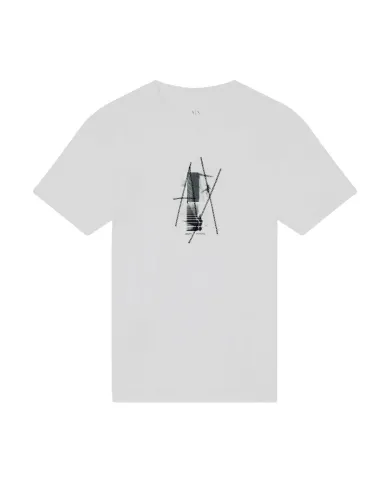 ARMANI EXCHANGE T-Shirt Uomo XM001440AF10358 AI 25/26 girocollo con stampa logo grafica U0009 OFF WHITE