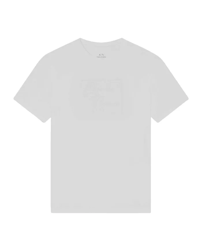 ARMANI EXCHANGE T-Shirt Uomo XM001454AF10361 AI 25/26 regular con logo a rilievo U0009 OFF WHITE