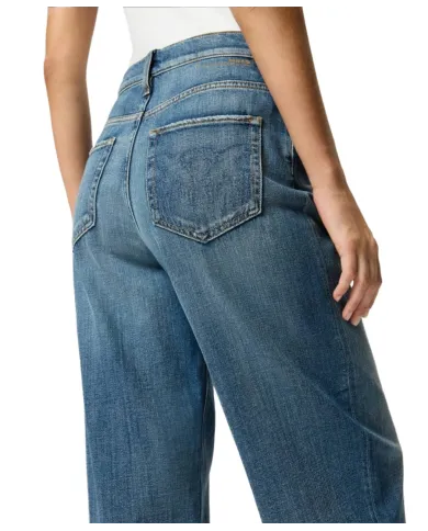 PINKO Jeans Donna 103857A2RQ ESTELLE AI 25/26 balloon-fit con ricamo tasca posteriore. PJC DENIM MEDIO