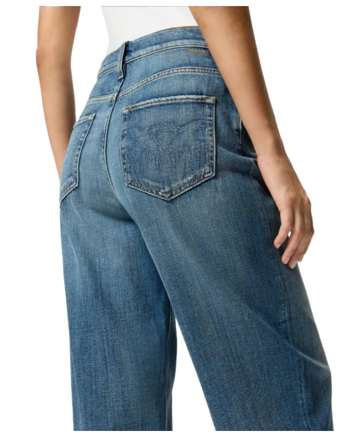 PINKO Jeans Donna 103857A2RQ ESTELLE AI 25/26 balloon-fit con ricamo tasca posteriore. PJC DENIM MEDIO