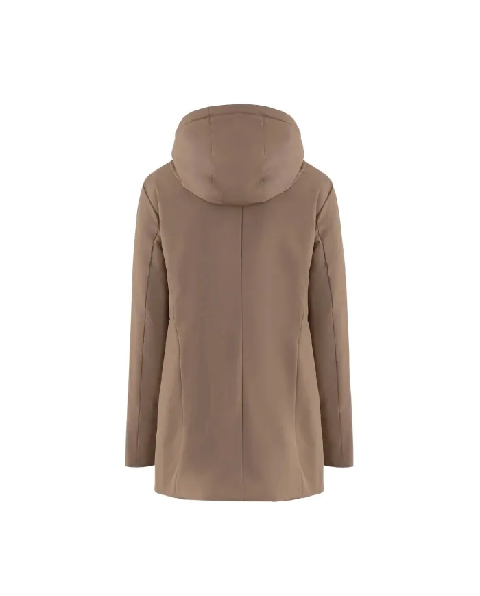 SUNS Parka Donna GBS53020D MARMOLADA AI 25/26 con cappuccio e interno in eco pelliccia V8 NOCE