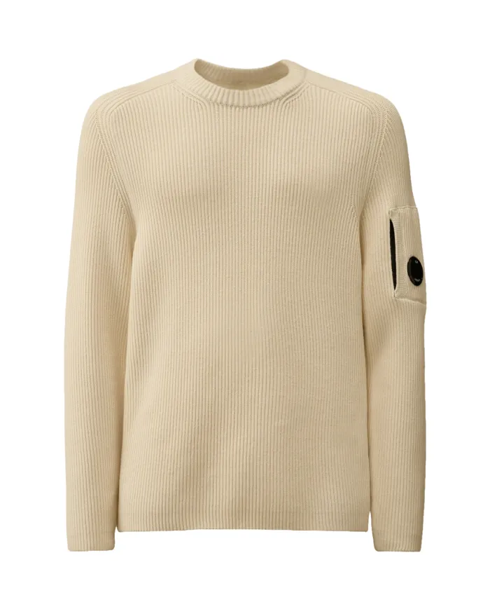 C.P. COMPANY Maglia Uomo 19CMKN015A 006608A AI 25.26 cotone con taschino applicato 103 GAUZE WHITE