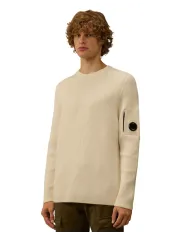 C.P. COMPANY Maglia Uomo 19CMKN015A 006608A AI 25.26 cotone con taschino applicato 103 GAUZE WHITE