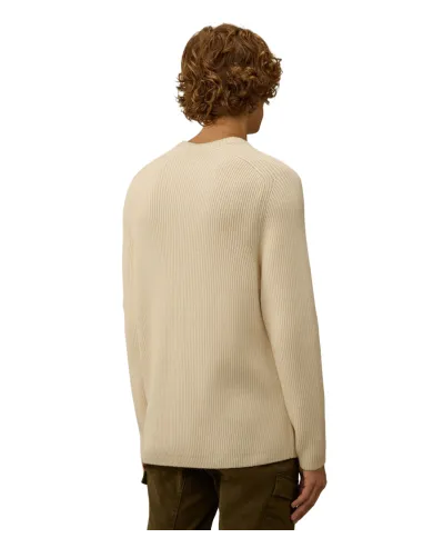 C.P. COMPANY Maglia Uomo 19CMKN015A 006608A AI 25.26 cotone con taschino applicato 103 GAUZE WHITE