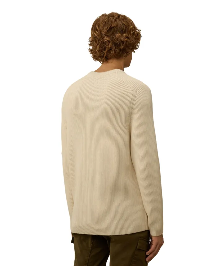 C.P. COMPANY Maglia Uomo 19CMKN015A 006608A AI 25.26 cotone con taschino applicato 103 GAUZE WHITE