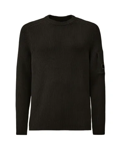 C.P. COMPANY Maglia Uomo 19CMKN015A 006608A AI 25.26 cotone con taschino applicato 999 BLACK