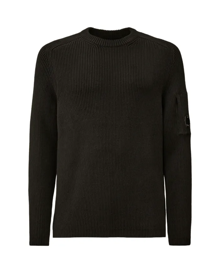 C.P. COMPANY Maglia Uomo 19CMKN015A 006608A AI 25.26 cotone con taschino applicato 999 BLACK