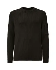 C.P. COMPANY Maglia Uomo 19CMKN015A 006608A AI 25.26 cotone con taschino applicato 999 BLACK