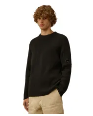 C.P. COMPANY Maglia Uomo 19CMKN015A 006608A AI 25.26 cotone con taschino applicato 999 BLACK