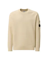 C.P. COMPANY Maglia Uomo 19CMKN198A 110468A AI 25/26 lana con taschino applicato 103 GAUZE WHITE