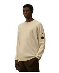 C.P. COMPANY Maglia Uomo 19CMKN198A 110468A AI 25/26 lana con taschino applicato 103 GAUZE WHITE