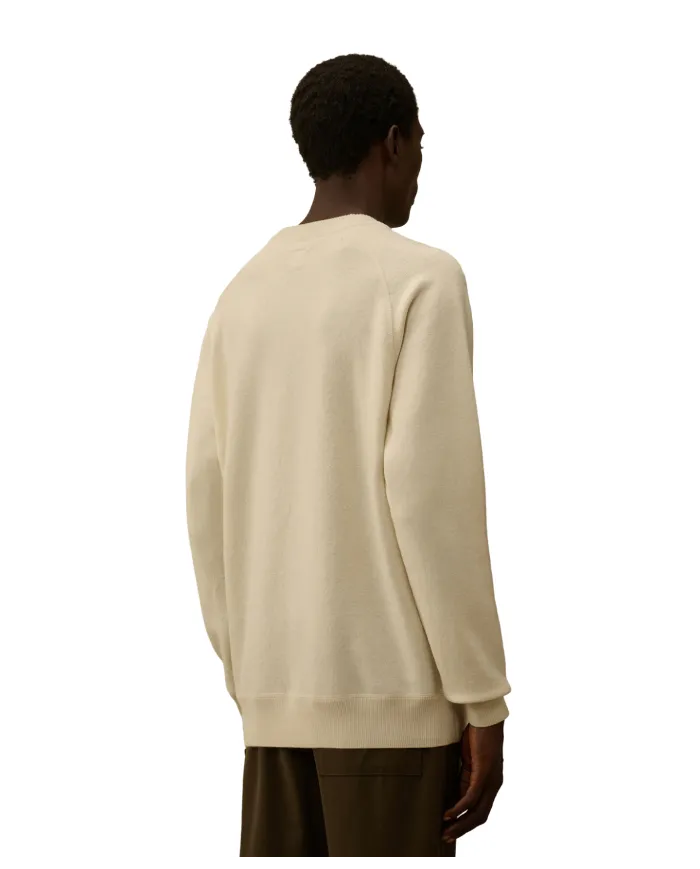 C.P. COMPANY Maglia Uomo 19CMKN198A 110468A AI 25/26 lana con taschino applicato 103 GAUZE WHITE