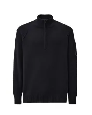 C.P. COMPANY Maglia Uomo 19CMKN709A 110149A AI 25/26 lana con colletto alto 888 TOTAL ECLIPS