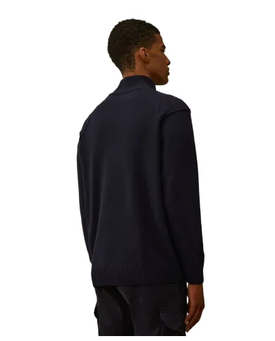 C.P. COMPANY Maglia Uomo 19CMKN709A 110149A AI 25/26 lana con colletto alto 888 TOTAL ECLIPS