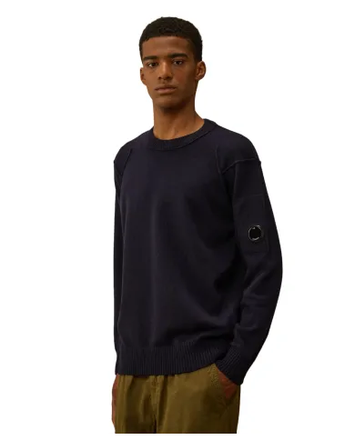 C.P. COMPANY Maglia Uomo RFCMKN707A 110149A AI 25/26 lana con taschino applicato 888 TOTAL ECLIPS