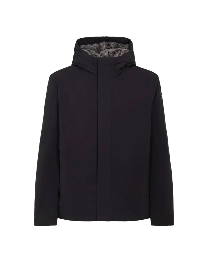 SUNS Giubbotto Uomo GBS53046U MONTEBIANCO FUR AI 25/26 corto con cappuccio e interno eco pelliccia V6 SMOG