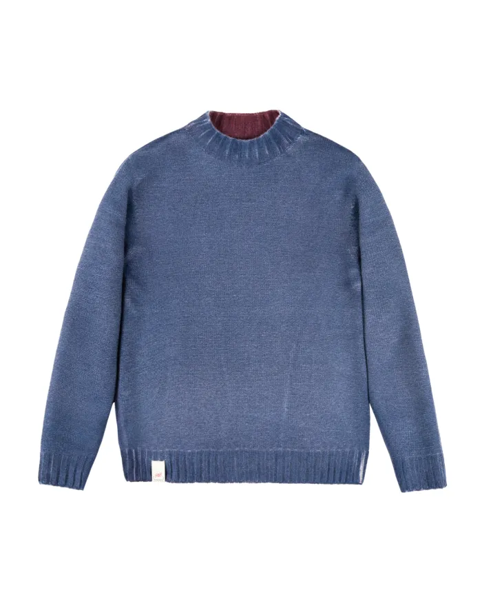 BOB Dolcevita Uomo BELFAST AI 25/26 lana regular reversibile 01 bordeaux/jeans