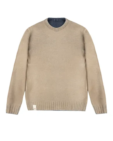 BOB Maglia Uomo BRADLEY AI 25/26 lana reglar reversibile 02 BLU/BEIGE