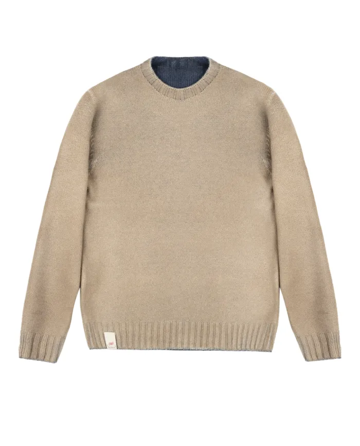 BOB Maglia Uomo BRADLEY AI 25/26 lana reglar reversibile 02 BLU/BEIGE