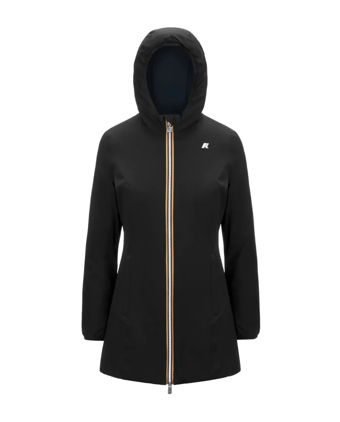 K-WAY Giubbotto Donna K6128UW DENISE AI 25/26 slim stile basic reversibile A3C Black-Blue