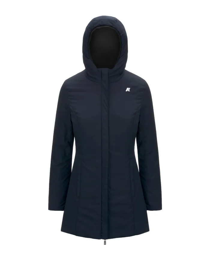 K-WAY Giubbotto Donna K6128UW DENISE AI 25/26 slim stile basic reversibile A3C Black-Blue