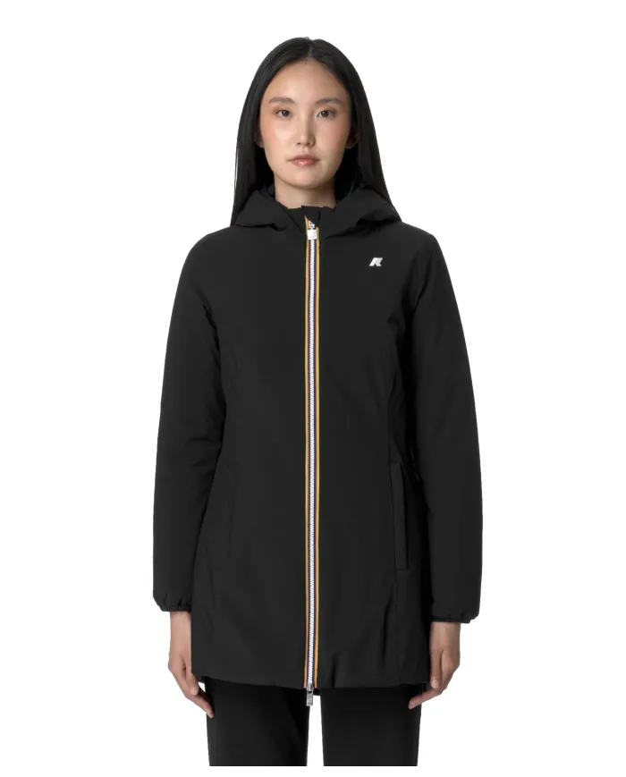 K-WAY Giubbotto Donna K6128UW DENISE AI 25/26 slim stile basic reversibile A3C Black-Blue
