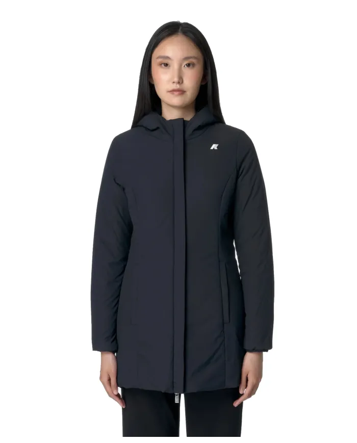 K-WAY Giubbotto Donna K6128UW DENISE AI 25/26 slim stile basic reversibile A3C Black-Blue