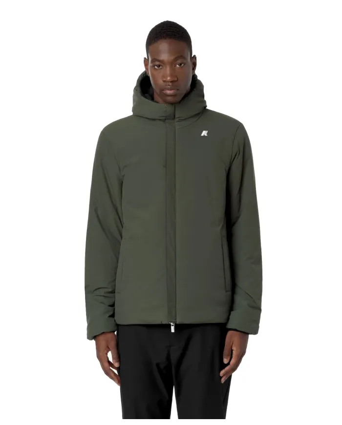 K-WAY Giubotto Uomo K6128VW JACK AI 25/26 regular waterproof reversibile AH3 Black-Green Blackish