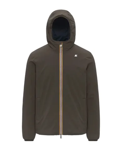 K-WAY Giubotto Uomo K6128VW JACK AI 25/26 regular waterproof reversibile B3A Black Olive-Blue