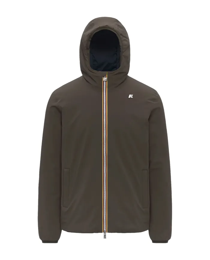 K-WAY Giubotto Uomo K6128VW JACK AI 25/26 regular waterproof reversibile B3A Black Olive-Blue