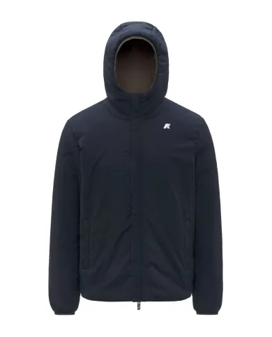 K-WAY Giubotto Uomo K6128VW JACK AI 25/26 regular waterproof reversibile B3A Black Olive-Blue