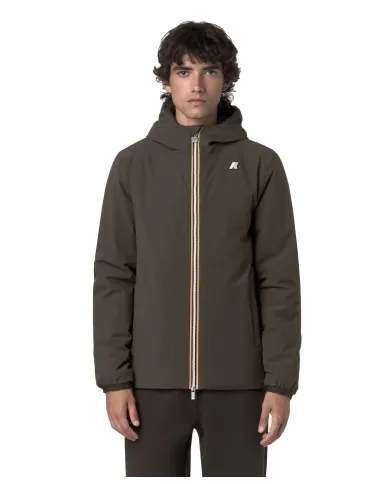 K-WAY Giubotto Uomo K6128VW JACK AI 25/26 regular waterproof reversibile B3A Black Olive-Blue