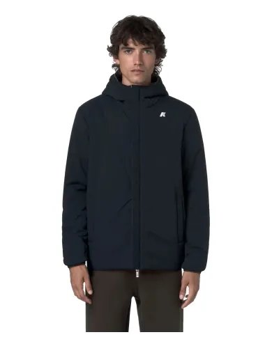 K-WAY Giubotto Uomo K6128VW JACK AI 25/26 regular waterproof reversibile B3A Black Olive-Blue