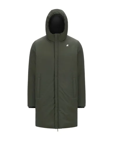 K-WAY Giubbotto Uomo K6128WW JACOB AI 25/26 regular lungo reversibile AH3 Black-Green Blackish