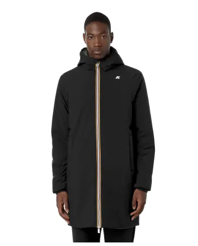 K-WAY Giubbotto Uomo K6128WW JACOB AI 25/26 regular lungo reversibile AH3 Black-Green Blackish