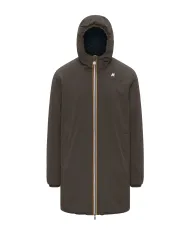 K-WAY Giubbotto Uomo K6128WW JACOB AI 25/26 regular lungo reversibile B3A Black Olive-Blue