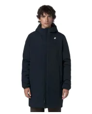 K-WAY Giubbotto Uomo K6128WW JACOB AI 25/26 regular lungo reversibile B3A Black Olive-Blue