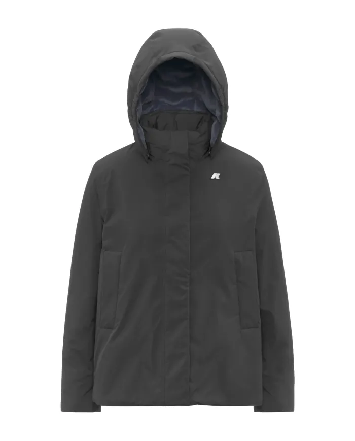 K-WAY Giubbotto Donna K6133YW MARLETTE AI 25/26 regular con cappuccio rimovibile AL8 Black P-Blue A