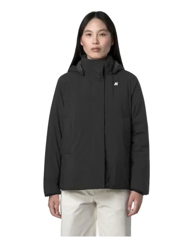 K-WAY Giubbotto Donna K6133YW MARLETTE AI 25/26 regular con cappuccio rimovibile AL8 Black P-Blue A