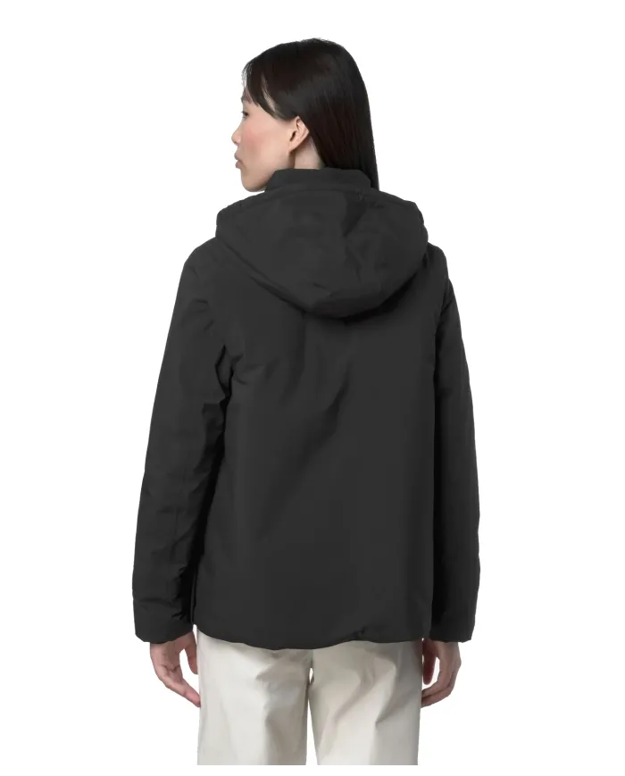 K-WAY Giubbotto Donna K6133YW MARLETTE AI 25/26 regular con cappuccio rimovibile AL8 Black P-Blue A